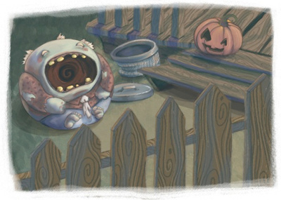 Zombi Page childrens book cute halloween horror weird zombi