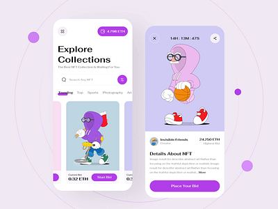 NFT App UI Animation animation app app design app ui app ui design nft nft app nft app animation nft app design ui ui animation ux