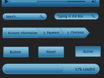 Sexy Blue UI Kit blue free friday freebies kit psd sexy ui