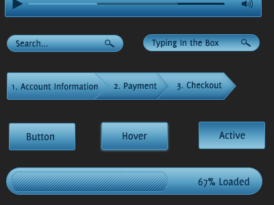 Sexy Blue UI Kit blue free friday freebies kit psd sexy ui