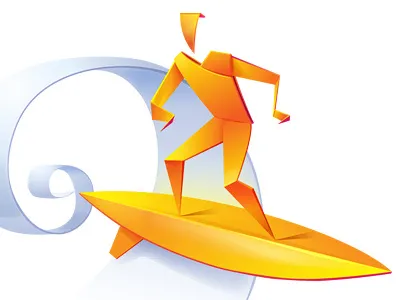 Origami Surfer origami surf yellow