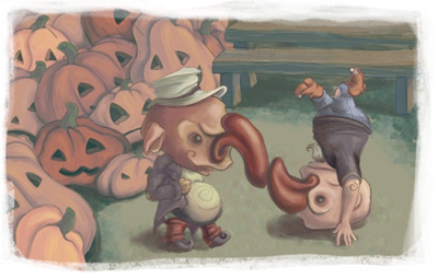 Gonlins goblins halloween nose pumpkins strange weird