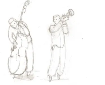 Jazzband sketch illustration jazz sketch