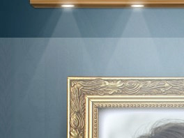 Picture lights blue frame gold lightning effect lights picture