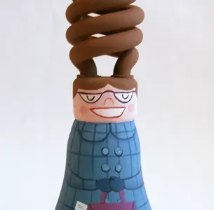 Ericbarclay - Mrs. Olafsen light bulb recycling sculpture