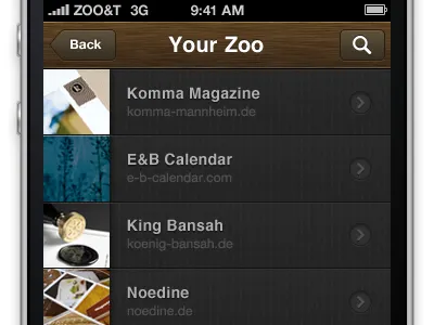 List View app bookmarks iphone list