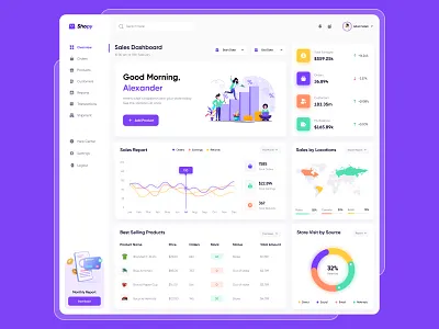 Sales Management Dashboard admin analytics chart clean crm dashboard design graph interface panel product design saas sales sales dashboard statistics stats table ui ux web