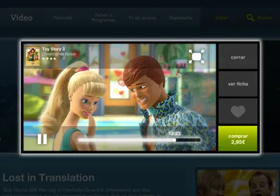 Trailer viewer for Movistar Video ipad movistar remote control touchscreen video viewer
