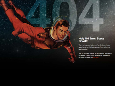 Big Bad 404 Page 404 error space website