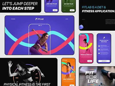 Fitlab – Diet & Workout Tracker Fitness App Case Study animation app design behance case study concept exercises fitness app fitness application fitness plan fitness tracker gym healthcare interaction ios mobile app nutrition tracker personal training product design sport workout app