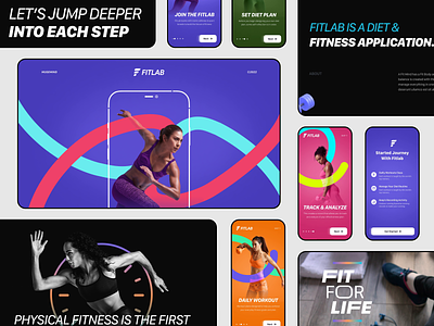 Fitlab – Diet & Workout Tracker Fitness App Case Study animation app design behance case study concept exercises fitness app fitness application fitness plan fitness tracker gym healthcare interaction ios mobile app nutrition tracker personal training product design sport workout app