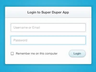 Login button form free freebie login
