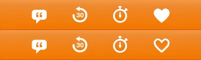 iPhone App Action Bar app fave icons iphone orange white