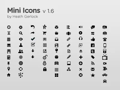 Mini Icons v 1.6 icon icons mini mini icons pictograms shape layer icons small icons vector icons