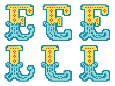 Needlepoint E & L Progression folk font lettering needlepoint type typeface