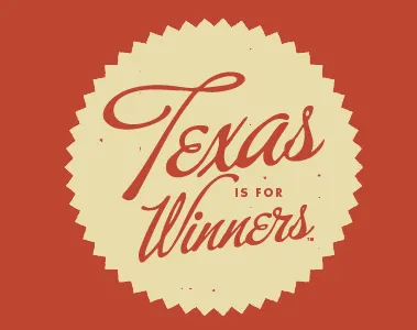 Picture 8 color script stamp texas typography