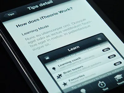 iTheory Pro tips interface ios iphone ui