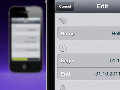 TimeSpan Edit Panel app calendar countdown date deadline due event iphone meeting milestone reminder schedule time timer