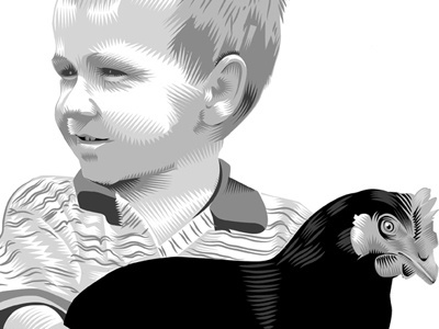 on the farm adobe illustrator black and white chicken cow qcassetti vector