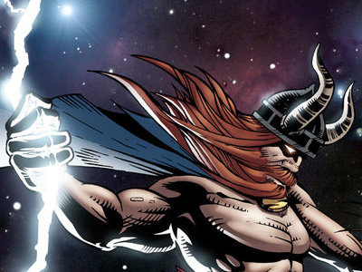 Space Vikings fight lightning space vikings