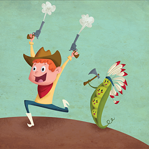Cowboys & Vegetarian Indians digital illustration