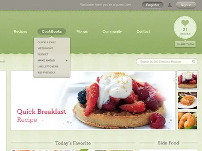 yemekator food (final) food gui recipes vintage webdesign
