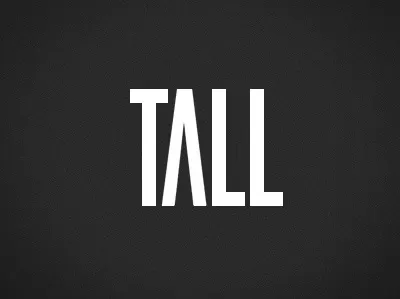 Tall Logo arrow black brand logo tall text texture thin type white