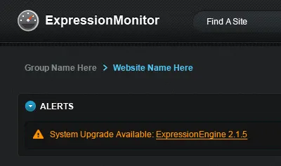Exp Monitor app dark dashboard expressionengine gray stats