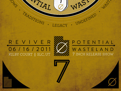 Reviver "Potential Wasteland" Vinyl Release Show Poster band hardcore poster potential punk reviver salt lake city slc vinyl wasteland