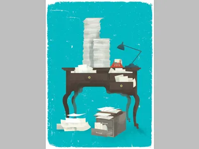 AARP 1 design desk graphic illustration lamp logo phone taxes texture vintage