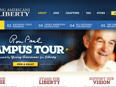 Ron Paul Campus Tour america liberty politics ron paul rotator web design young americans for liberty
