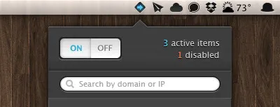 Menubar App 3 dark gray icon menubar off on search ui white