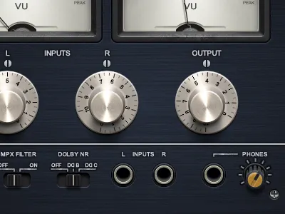 Audio Equipment UI adobe fireworks aluminum audio brushed metal fireworks knob metal steel ui vector vu meter
