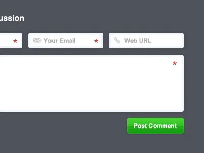 Dark Comment Form comment contact dark form fields green