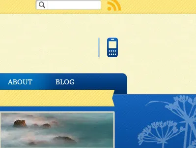 Navigation and Header WIP blue header navigation ribbon website yellow