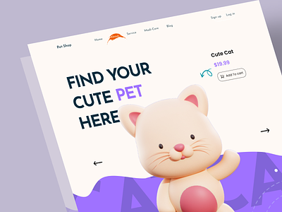 Pet Store Landing Page animal cute kitten modern pet pet store puppy shop store website website design
