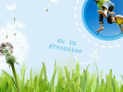 Greenzine clouds dandelion grass green kingthings museo slab parallax