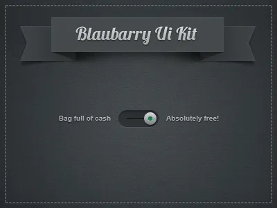 Blaubarry Free UI kit blue button checkbox dark form free interface kit radiobutton shapes slider switch textfield ui