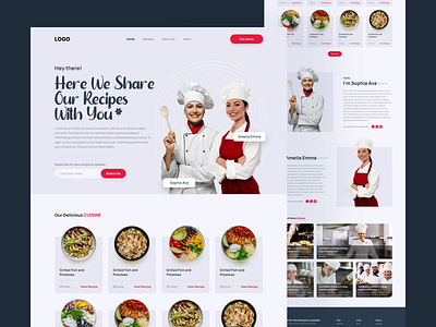 Chef Landing Page branding chef chef website clean web design design girl chef jabel landing design landing page recipe ui ux