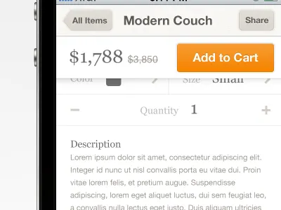 Sticky app button design icons ios iphone minimal orange sticky ui white