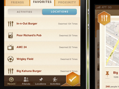 Favorite Locations app button design ios iphone museo sans