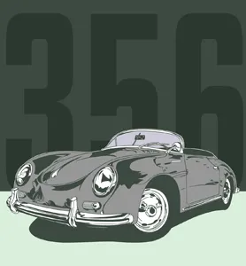 356 Speedster 2 color car vector