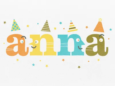 Anna's Type eames hats illustration invite party stars type