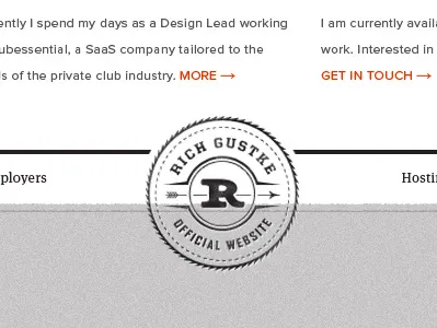 Portfolio Footer footer gray grey orange proxima nova seal