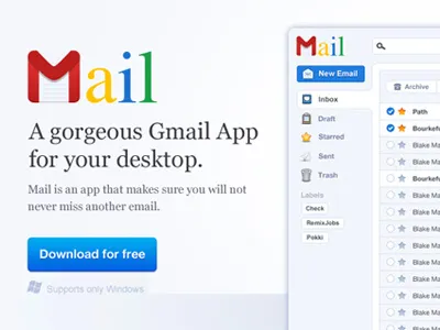 Google Mail Website UI App / Homepage / Header (Part1) gmail header homepage website