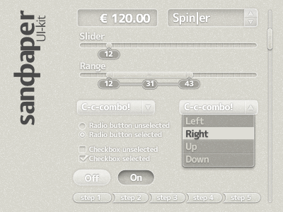 Sandpaper UI-Kit elements interface kit psd user