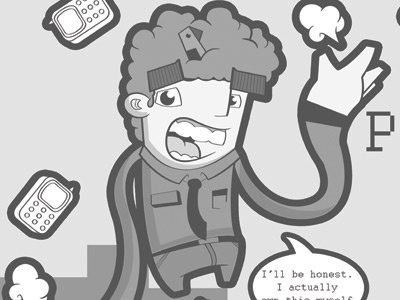 Phoneshop Guys air arms bird black character commission grey illustration illustrator mobile phone photoshop smoke speech vector vicbell white