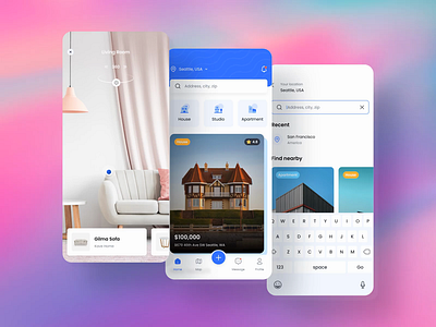 🏘 Real Estate Mobile App 3d animation message mobile app mobile app design mobile ui real estate ui uidesign