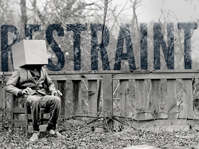 Restraint black and white blue creepy photography restraint