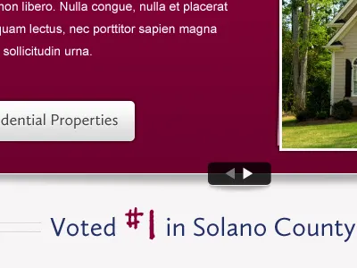 Voted #1 button maroon real estate residential shadow slideshow